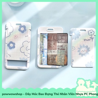 [Sẵn VN - Hỏa Tốc] Dây Móc Bao Đựng Thẻ Nhân Viên Nhựa PC Mẫu Ocean Sun Flowers Hoa Biển Xanh