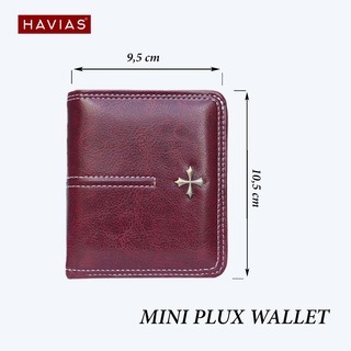 Ví Da Đứng HAVIAS Da Bò Nappa thật nhập khẩu 100% kích cỡ siêu nhỏ gọn ví da nam nữ PLUX