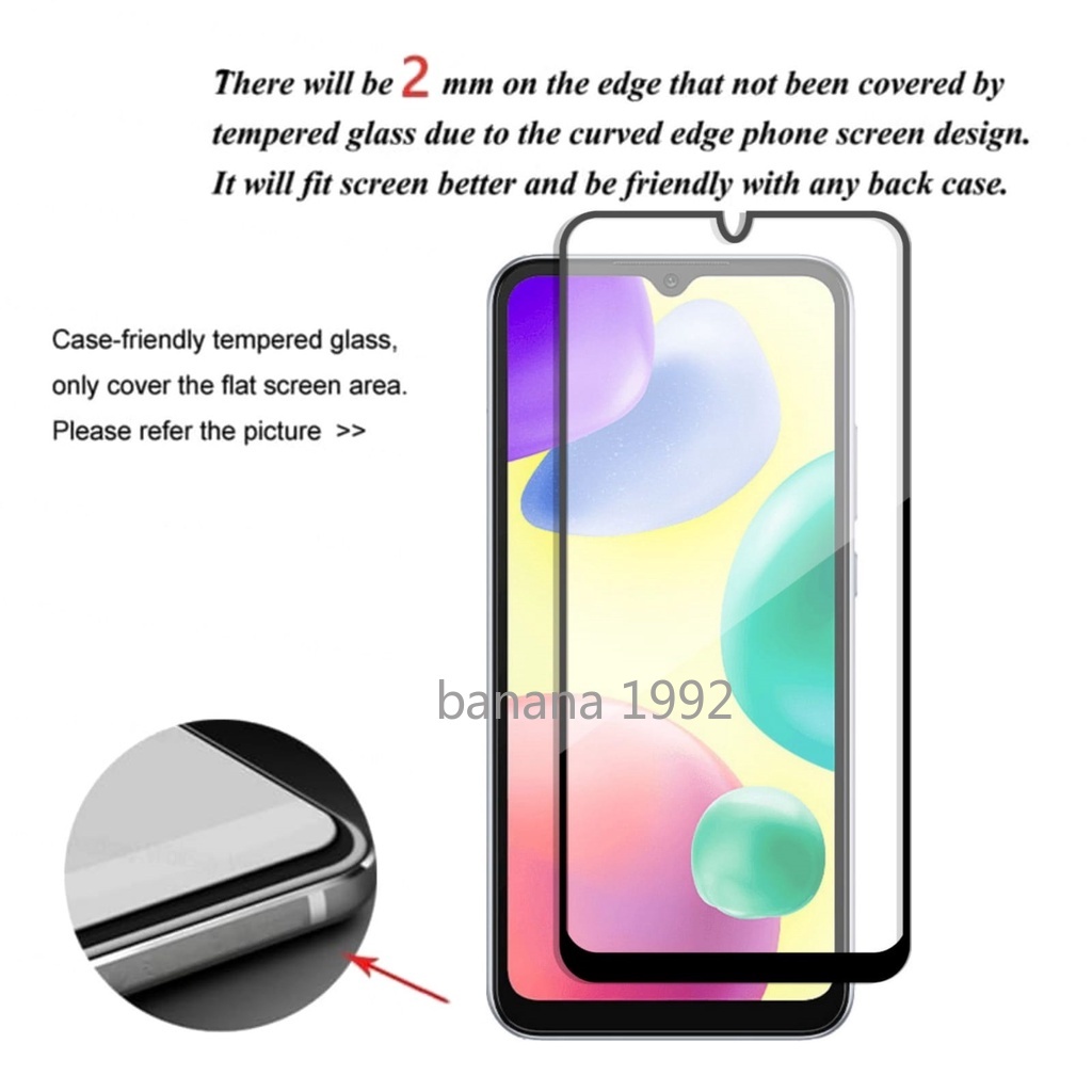 Kính cường lực 2in1 Redmi 10A cho Redmi 10 A Màn hình danh sách đen chống trầy xước MIỄN PHÍ Ống kính máy ảnh Mặt sau màu di động