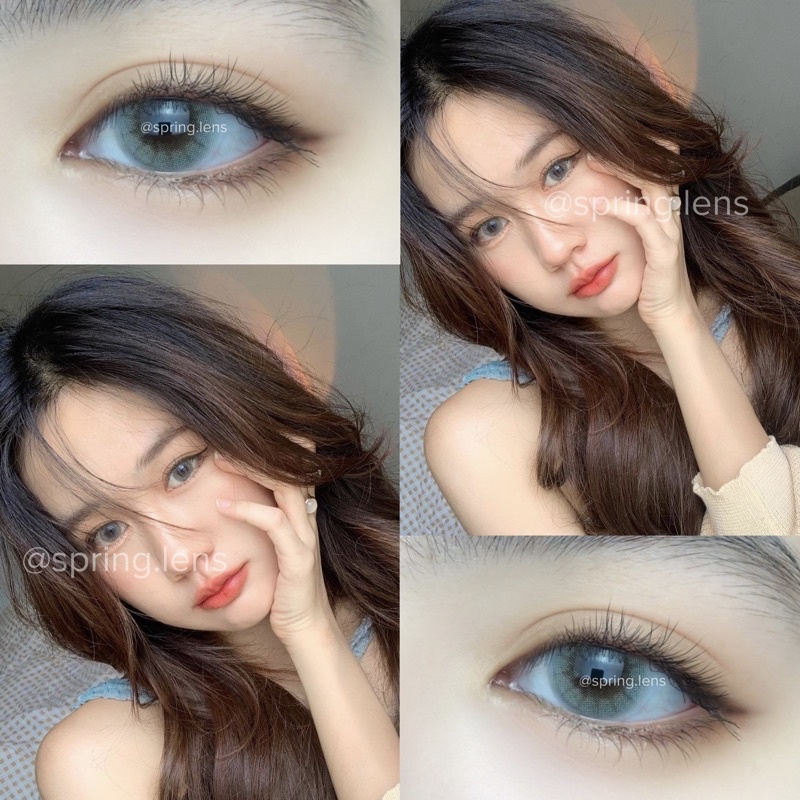 Kính áp tròng xám xanh LM GRAY (Lightly Modern) tây nhẹ có giãn 1 tháng | Spring Lens