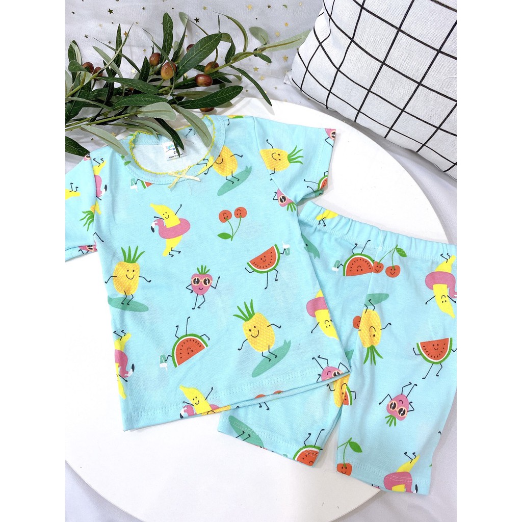 Bộ Cộc Tay Cotton 100 % Thoáng Mát In Nhiều Họa Tiết Siêu Xinh Cho Bé Gái (10-20kg)
