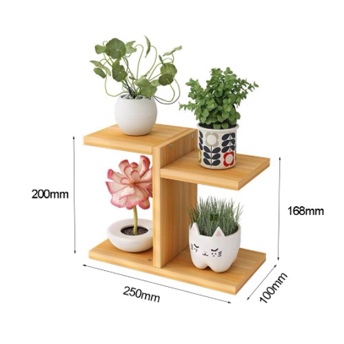 Kệ gỗ trang trí cây cảnh mini 4 VỊ TRÍ , trang trí cây cảnh mini, sen ...