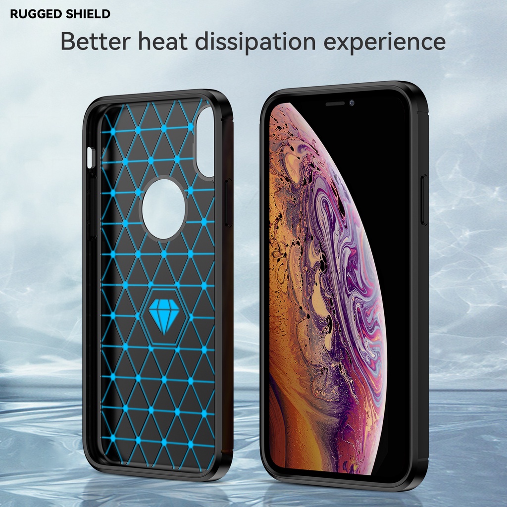 Sợi Carbon Chải Sọc Cho iPhone X XS MAX XR Silicon Mềm tpu Vỏ Điện Thoại Chống Sốc Vỏ Bảo Vệ