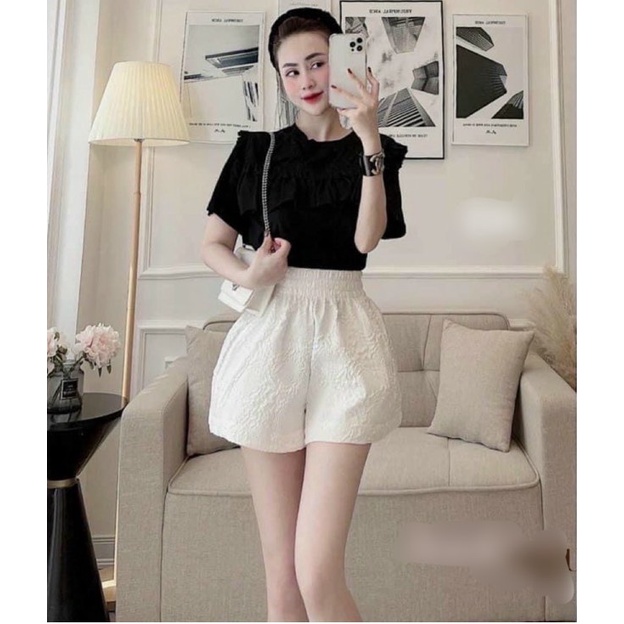 Quần shorts nữ dập nổi 3D xốp phồng hàng đẹp xinh xắn-Quần sooc nữ xốp phồng | BigBuy360 - bigbuy360.vn