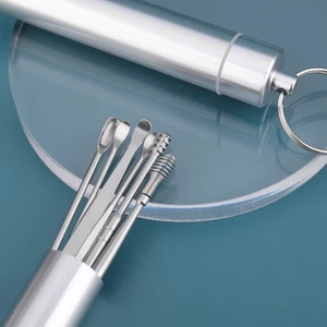 Bộ Dụng Cụ Ngoáy Tai Lấy Ráy Tai 6 Món Bằng Thép Không Gỉ Cao Cấp