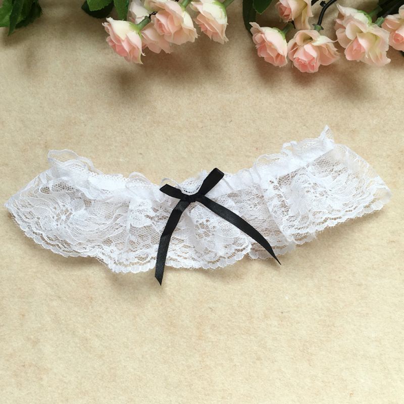Pack of 3 Elegant Lace Bridal Leg Garters Wrist Cuffs Wedding Accessories Set