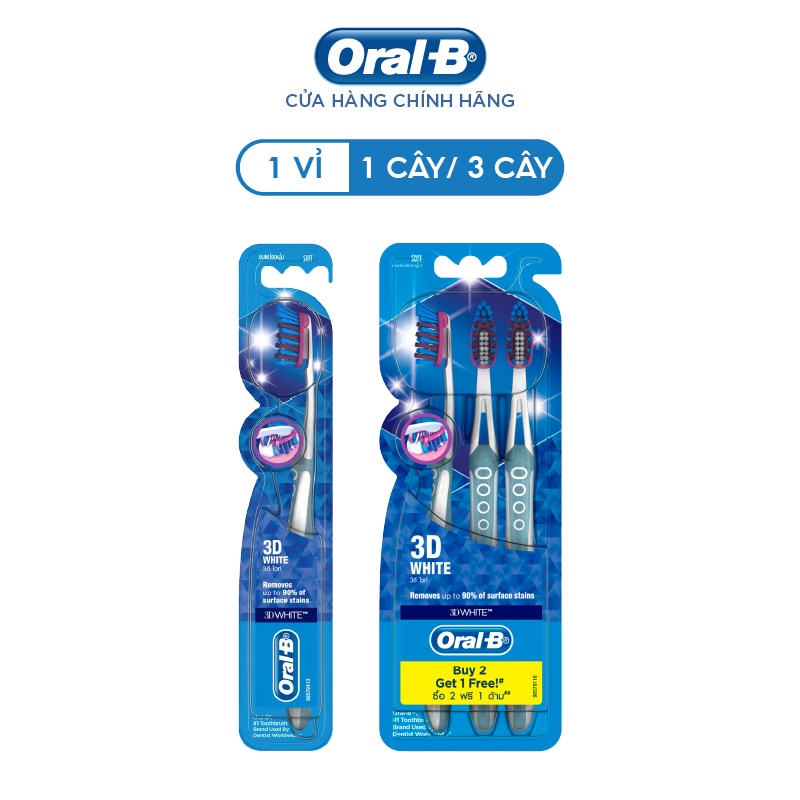 Ảnh Bàn Chải ORAL-B 3D White - Vỉ 1 Cây/ 3 Cây 1