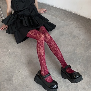 Vipdeal1 Quần Tất Lưới Nhiều Màu Họa Tiết Hoa Phong Cách gothic gothic gothic Cho Nữ Hàng Có Sẵn