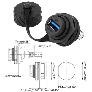 Charmantcc1 USB 2 0 3 0 Nữ Ổ Cắm Bảng Điều Khiển Gắn Bộ Chuyển Đổi Trực Tiếp Chống Thấm Nước Kết Nối