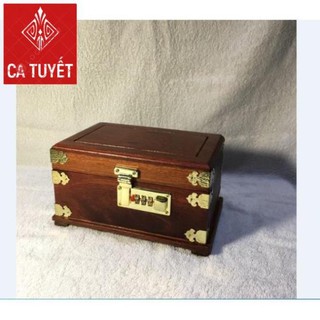 HỘP TRANG SỨC GỖ HƯƠNG TRƠN CAO CẤP LÓT NHUNG có KHÓA MÃ SỐ (ẢNH THẬT 100%)
