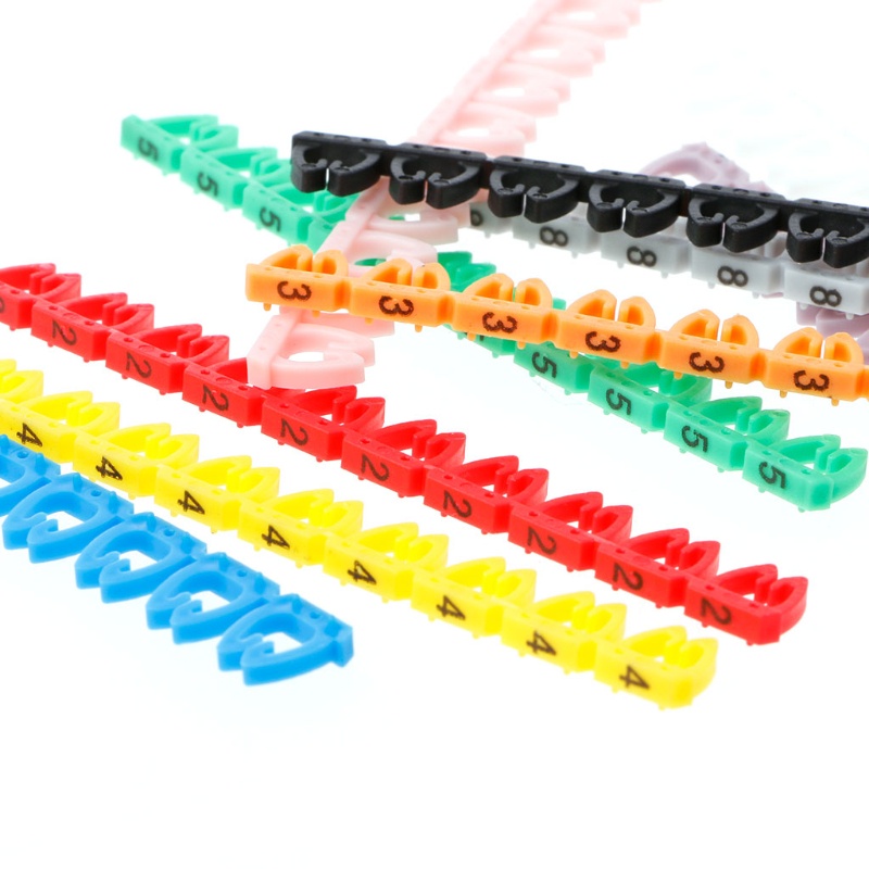 Bộ 100 Nhãn Đánh Dấu Số Dây Cáp Nhiều Màu Sắc Dành Cho RJ45