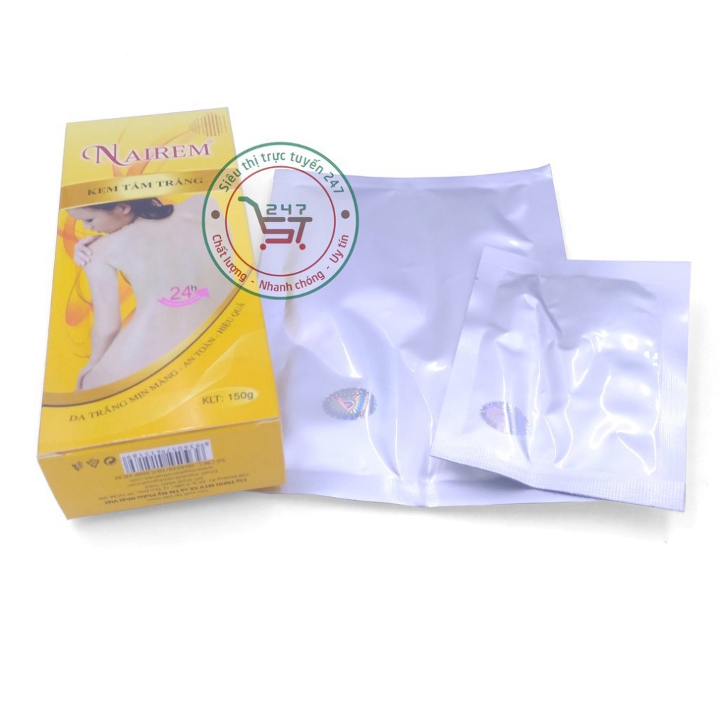 Kem body tắm Trắng toàn thân Trắng da mờ Đốm nâu Tàn nhang Collagen Nairem 150g (Vàng)