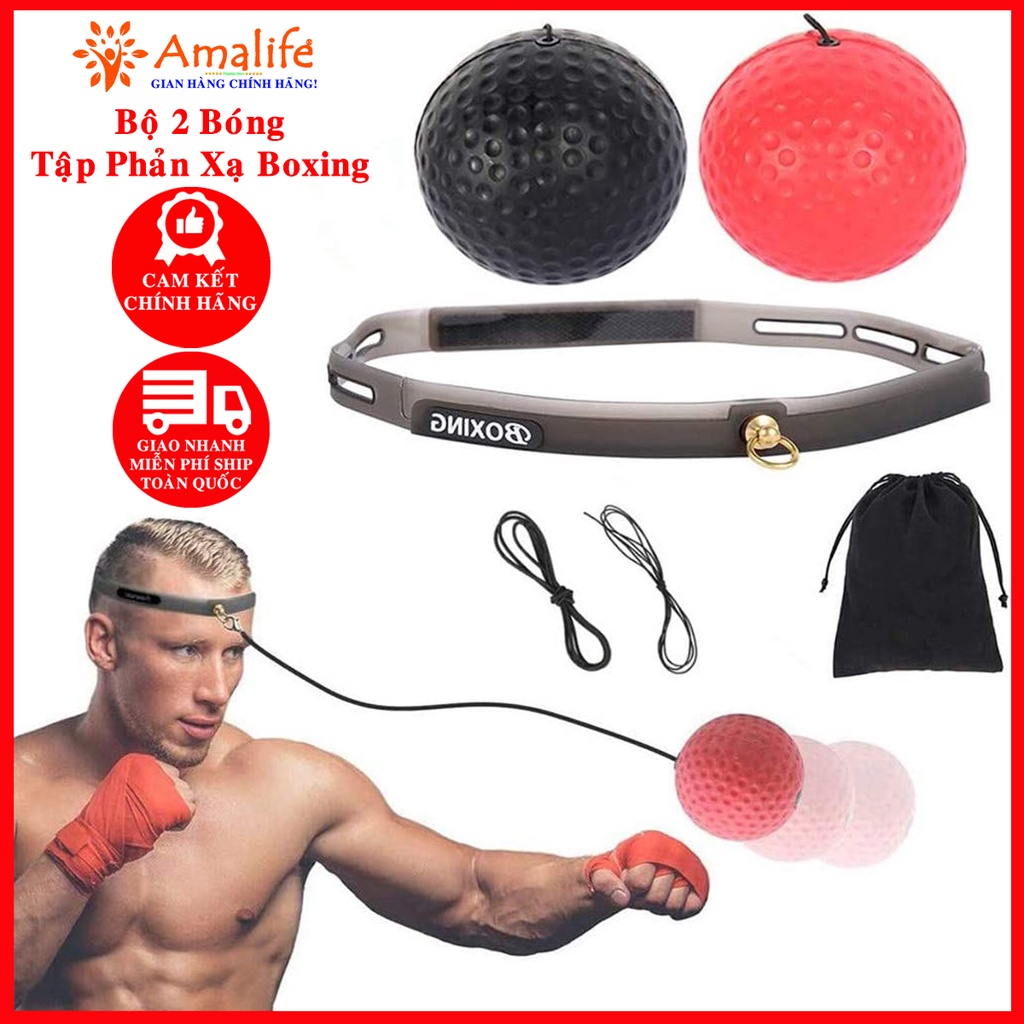 Mô tả Bộ 2 Bóng Tập Phản Xạ Tập Đấm Bốc Boxing Treo Đầu Loại Nhẹ Và Nặng – Chính Hãng Amalife - 5