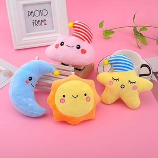 Đồ Chơi Nhồi Bông Treo Xe Đẩy Hình Ngôi Sao Mặt Trăng Mặt Trời Mây Trắng Phụ Kiện Xe Đẩy Trẻ Em