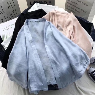 Áo khoác kimono màu trơn phong cách Hàn Quốc cho nữ