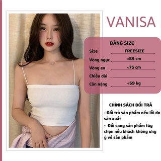 Áo croptop 2 dây nữ trễ vai bigsize kiểu ôm trắng đen siêu xinh đẹp giá rẻ VANISA CT032