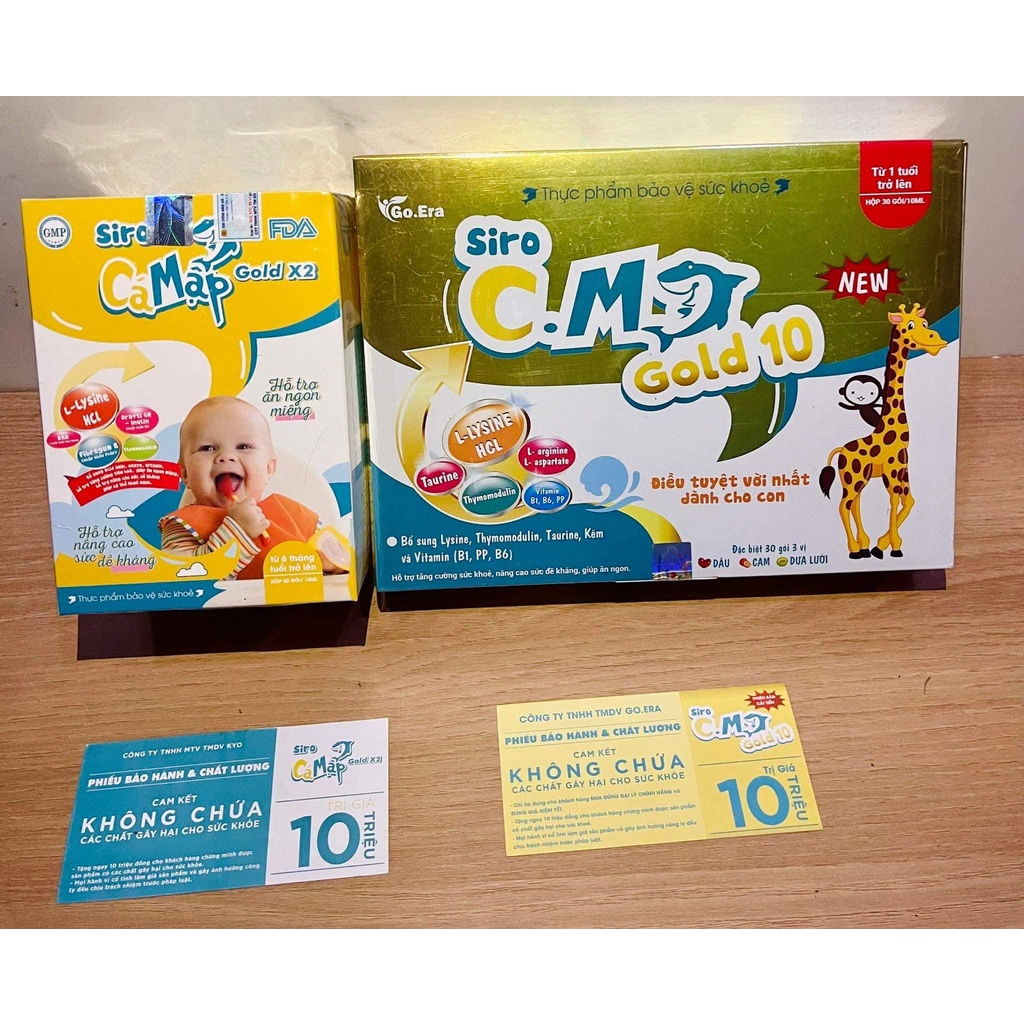 🆗.(Đã bán 179) (Mẫu Mới) Siro Cá Mập Gold X2/Gold X10 Baby Shark - Hộp 30gói Chính Hãng KYO, Kèm Phiếu Bảo Hành