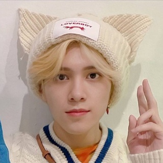 Mũ beanie mềm mại hình tai mèo phong cách Hàn Quốc đơn giản cho nam và nữ