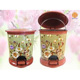 bật rác, thùng rác hình ovan hoa đẹp