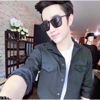 Kính râm nam nữ gọng tăm thời trang, gọng kính mát unisex màu đen chống tia UV