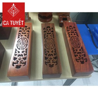Hộp đựng đũa, thìa, dĩa, bút viết chạm trổ băng gỗ hương