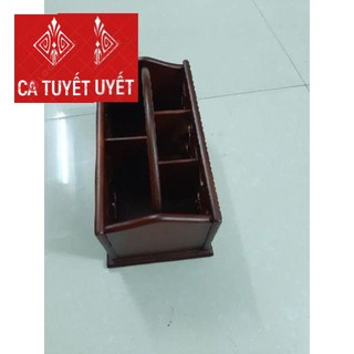 Hộp đựng bút, điều khiển bằng gỗ để bàn làm việc
