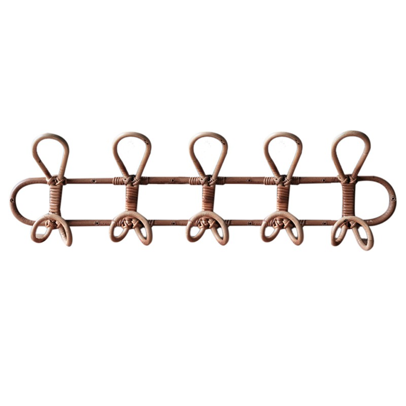 Lớn Vintage Mây Quần Áo Móc Treo Trẻ Em Quần Áo Tổ Chức Giá Mây Treo Tường Móc Quần Áo Mũ Treo Móc Trang Trí Phòng