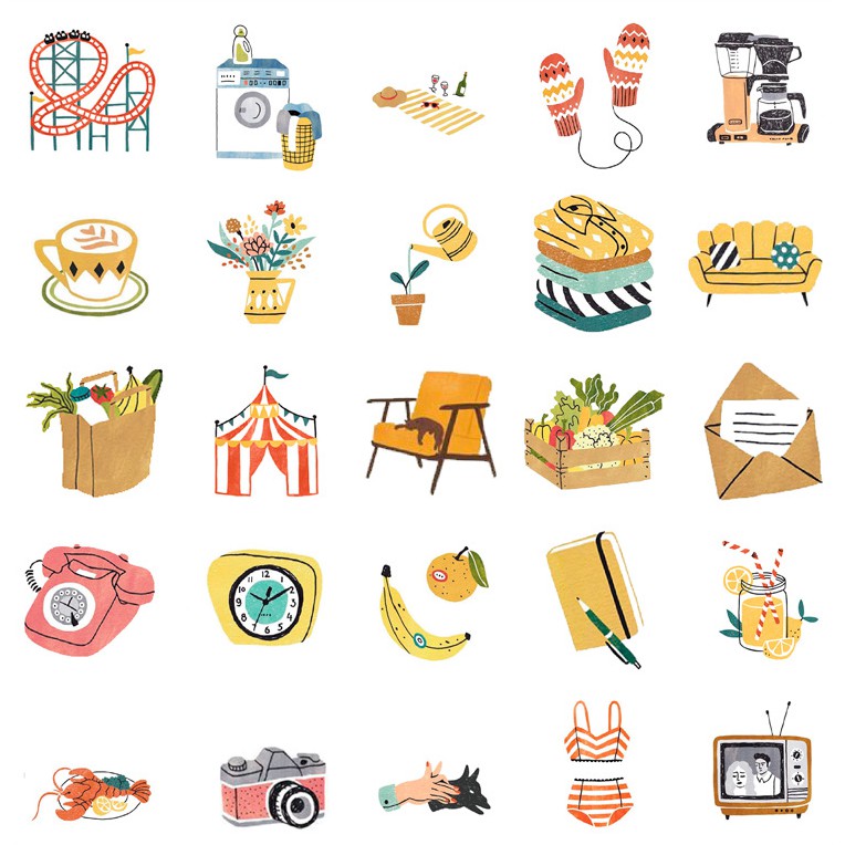 Sticker đồ dùng trong nhà (50 stickers/hộp) | Shopee Việt Nam