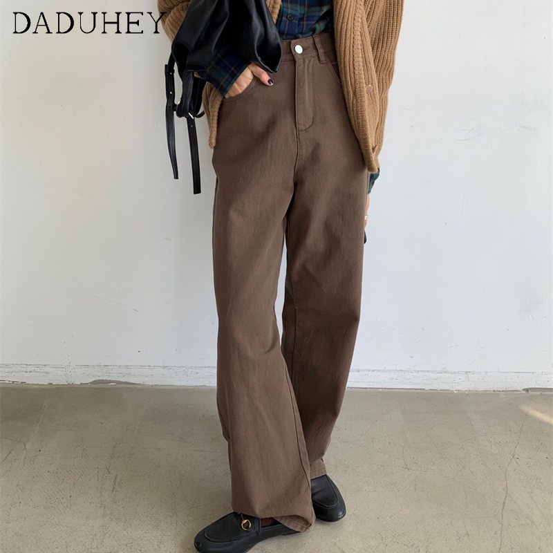 Ảnh Daduhey Quần kaki trơn lưng cao ống rộng thời trang cá tính dành cho nữ 4