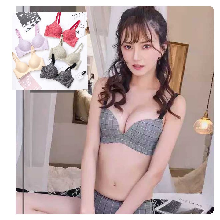 (Xả kho) Áo ngực không gọng Baqiya Thái Lan họa tiết kẻ( giá thanh lý lỗ)