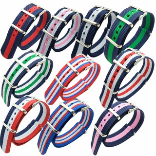 Dây đeo đồng hồ nylon Sọc NATO 18/20 mm cho DW, phong cách quân sự, thay thế cổ điển