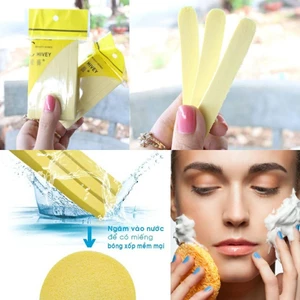 Bông nở rửa mặt mút bọt biển Chivey 12 miếng