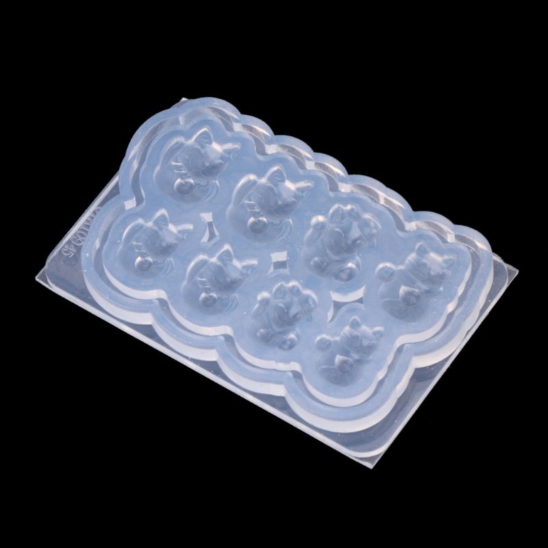 Unstop * Dễ Thương Thu Nhỏ May Mắn Cho Mèo Khuôn Silicon Động Vật Cho Mèo Nhân Vật Epoxy Đúc Khuôn Mini Hình Bộ Sưu Tập