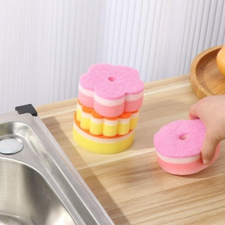 ITRUMPET Miếng cọ rửa Dụng cụ làm sạch Bàn chải bọt biển Bộ đồ ăn Rửa bát Bọt biển Hoa