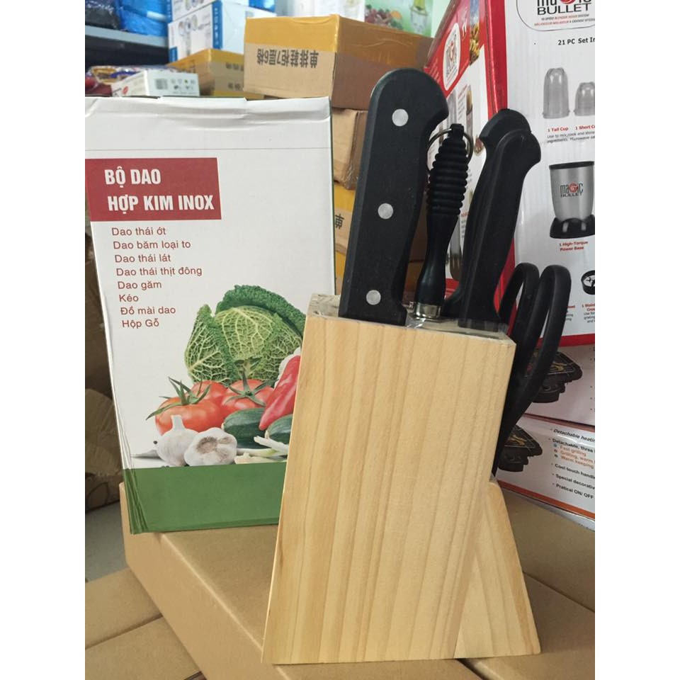 Bộ dao hợp kim inox 7 món | Shopee Việt Nam
