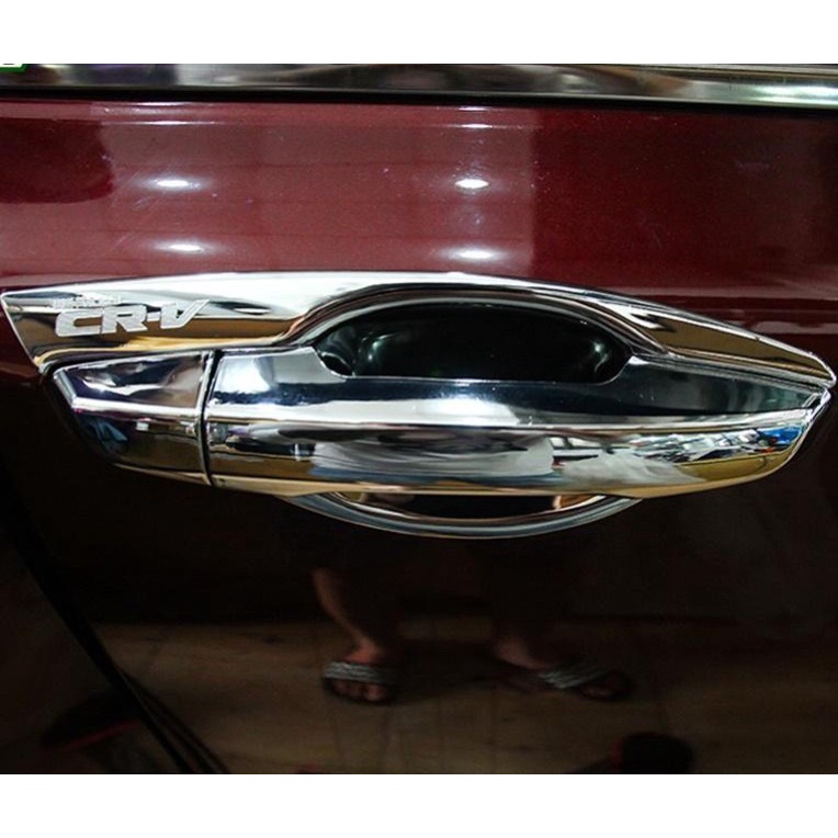 Ốp tay cửa, ốp hõm cửa xe Honda Crv 2021,2022 Nhựa ABS carbon và mạ crom cao cấp, bảo vệ chống xước tay cửa