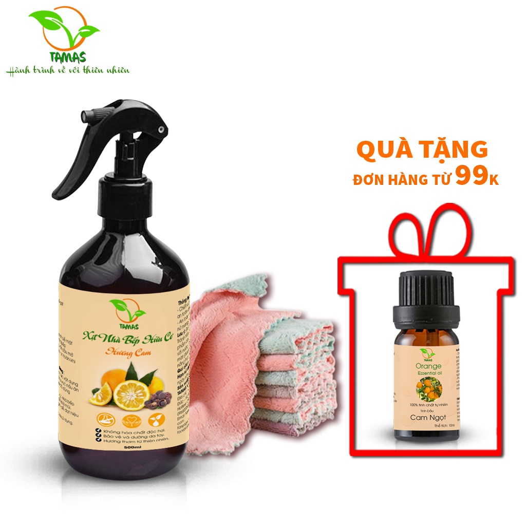 Ảnh Combo nước lau bề mặt đa năng hữu cơ chiết xuất bồ hòn và tinh dầu thiên nhiên 500ml+ 10 khăn lau đa năng 2 mặt 2
