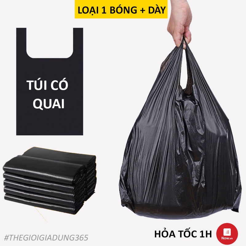 Túi Đựng Rác Có Quai Tự Phân Hủy Sinh Học Màu Đen Bao Rác Bọc Đựng Vệ ...