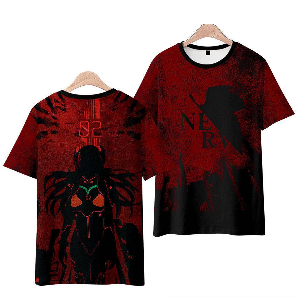 Áo thun cosplay EVA Evangelion YB1, tay ngắn, dáng rộng, thời trang, đa size