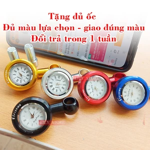 Đồng Hồ Gắn Chân Kính Xe Máy Chống Nước + Tặng Kèm Ốc 10 Ly Zen Thuận