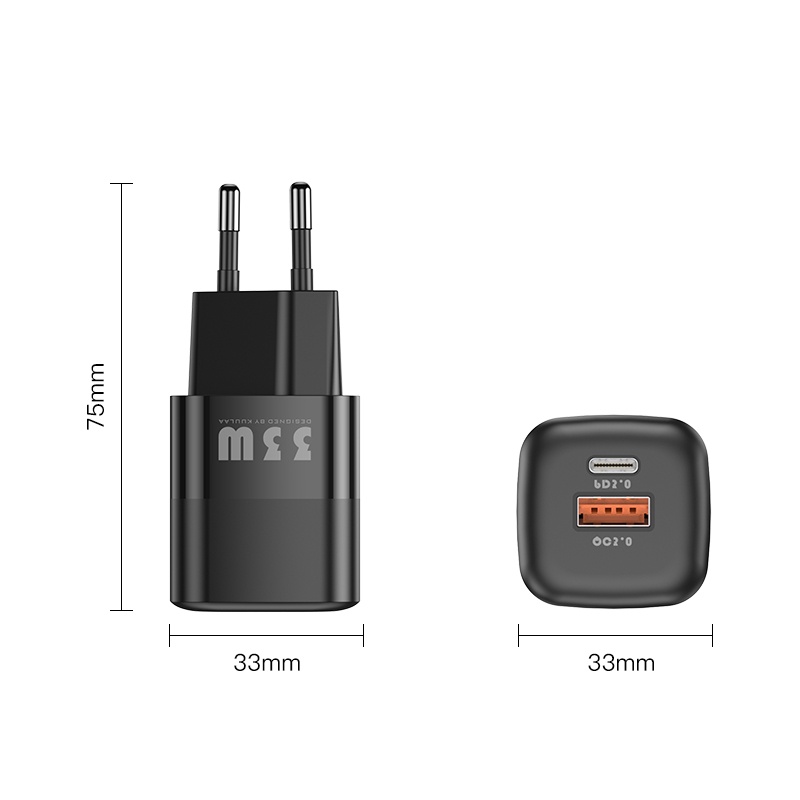 Mô tả Củ sạc KUULAA 4.0 3.0 33W PD 3.0 sạc nhanh phích cắm US EU thích hợp cho iPhone Xiaomi - 12