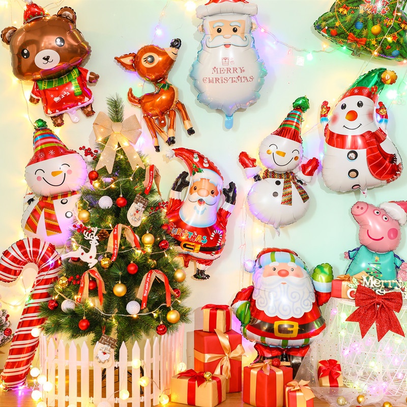 Bong Bóng Hình Ông Già Noel / Người Tuyết / Người Tuyết Trang Trí Giáng Sinh / Năm Mới DIY
