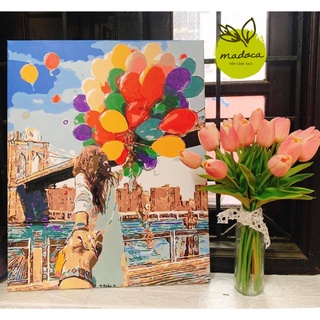 Tranh tô màu số hóa Madoca có khung 40x50cm kết hợp T09 và T156