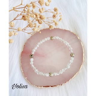 Vòng tay handmade hạt cườm trong suốt kết hợp mặt cười