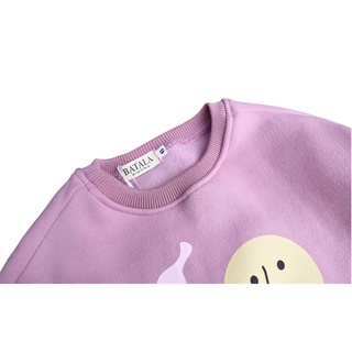 Áo nỉ hoodie trẻ em BATALA KIDS, áo nỉ cho bé gái hồng in hình họa tiết họa tiết dày dặn cho bé từ 9-25kg