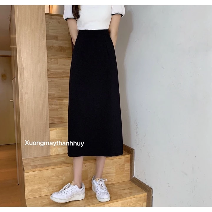 Chân Váy Dài, Chân Váy Midi bigsize 2 Dáng Xẻ Trước- Xẻ Sau trẻ trung