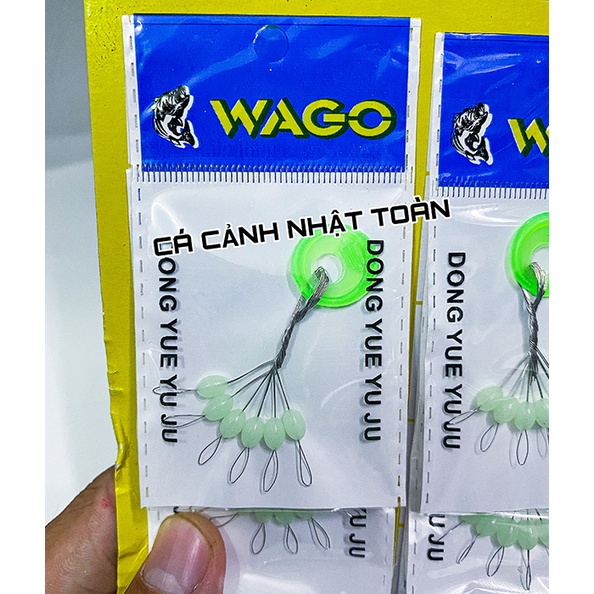 HẠT CHẶN PHAO DẠ QUANG CÂU CÁ 1 NÚT 6 HẠT WAGO