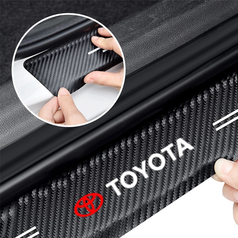 TOYOTA Miếng Dán Da Sợi Carbon Dày Dặn Chống Trầy Cho Cửa Xe Hơi Vios Yaris Avanza Wish Rush Corolla Cross Hilux TRD GR Gazoo Racing GR Sport