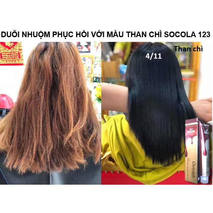 THUỐC NHUỘM THỜI TRANG ĂN BẠC CHOCOLATE HƯƠNG SOCOLA 123 100ML + OXY (+Bao tay, mũ trùm, bọc tai)