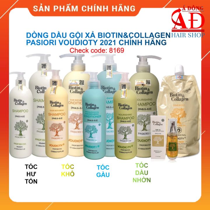 BỘ DẦU GỘI XẢ BIOTIN & COLLAGEN PASIORI VOUDIOTY NEW 2024 MỀM MƯỢT GIẢM RỤNG SẠCH GÀU CHÍNH HÃNG